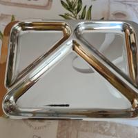 vassoio tre scomparti in acciaio inox 