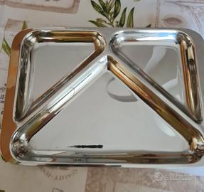 vassoio tre scomparti in acciaio inox 