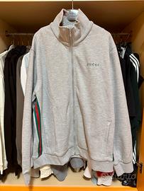 Felpa con zip in jersey di cotone taglia XL