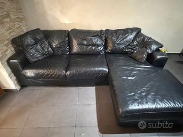 Divano angolare in pelle