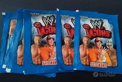 Topps  10 bustine WWF ICONS Panini Wrestling Stik.