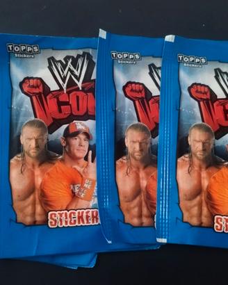 Topps  10 bustine WWF ICONS Panini Wrestling Stik.