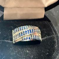 Anello oro 18 kt e zaffiri