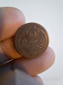 Rara e antica moneta impero austroungarico 1897