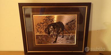 Quadro in lamina "TIGRE" vintage