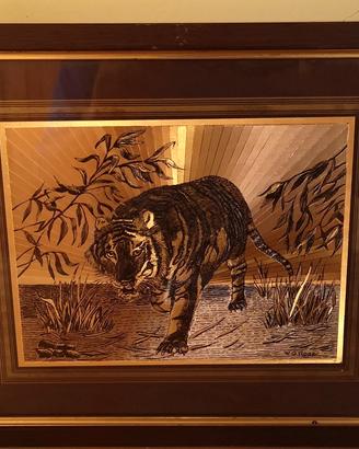 Quadro in lamina "TIGRE" vintage