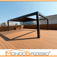 pergola bioclimatica led rgb motore 3x3 mt allumin
