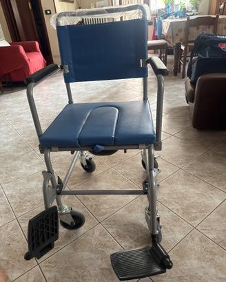 Sedia a Rotelle Bagno con Vaso Rimovibile 