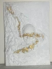 Opera materica astratta bianca – pezzo unico