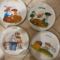 Set 4 piatti pizza vintage "Symbol"