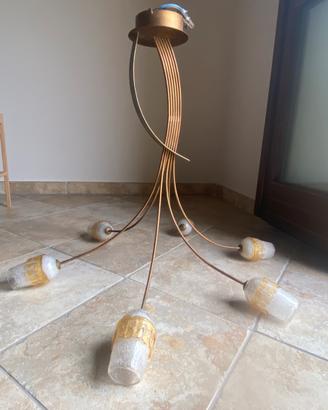 Lampadario SilLux 6 luci in vetro decorato