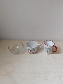 Set colazione e tavola: 2 tazze in ceramica decora