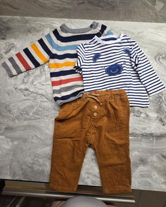 Completo: Pantalone, t-shirt e maglioncino bimbo