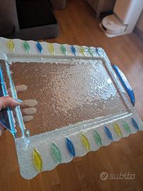 vassoio in vetro colorato colorato