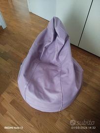 Sacco pouff lillà in simil pelle perfetto stato 
