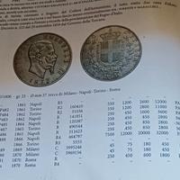 ARGENTO 5 LIRE vitt emanuele II  monete antiche