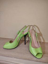 scarpe verdi tacco 