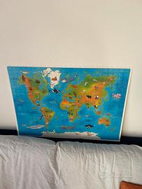 Puzzle atlante con animali 70x50