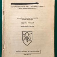 sinossi scontrino fiscale e ricevute GdiF. 1989-90