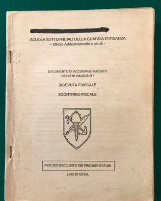 sinossi scontrino fiscale e ricevute GdiF. 1989-90