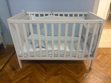 Lettino IKEA SUNDVIK bianco + materasso