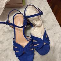 Sandali in camoscio, blu