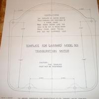 Mounting template plinth GARRARD 301 scala 1 a 1