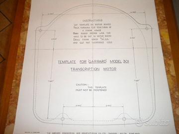 Mounting template plinth GARRARD 301 scala 1 a 1