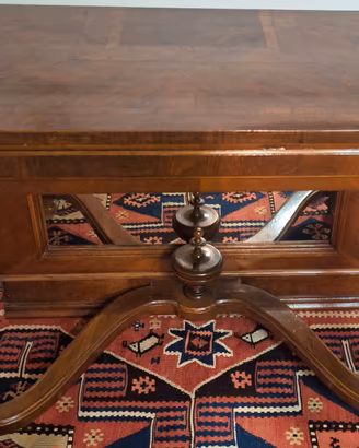 Consolle Antica in Legno con Specchiera di Fondo