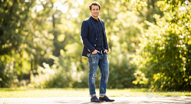 Outfit Uomo Tg. M Giacca Camicia Jeans Scarpe