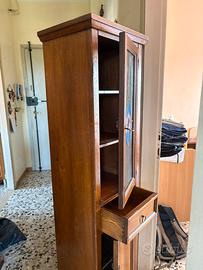 Vetrina colonna  in legno massello stile  rustico