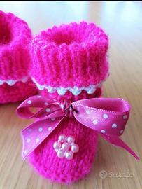 scarpine di lana fatte a mano