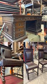 Arredo ufficio in legno – Scrivania + 3 sedie