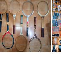 Racchette tennis manico legno vintage, e altre-bl3