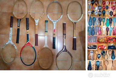 Racchette tennis manico legno vintage, e altre-bl3