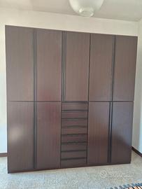 Armadio moderno componibile a 6 ante con cassettie