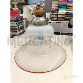 LAMPADARIO A SOSPENSIONE MURANO ANNI 70 OPALINO CO