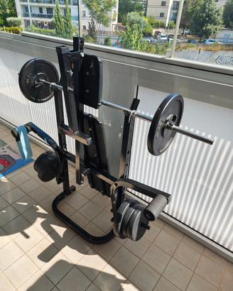 Set Home Gym: Panca + Bilanciere + Manubri + 63 kg