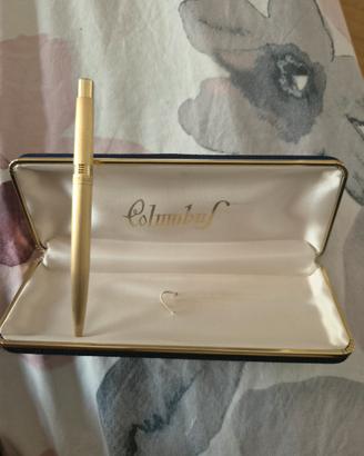 penna a sfera Vintage Columbus placcata oro