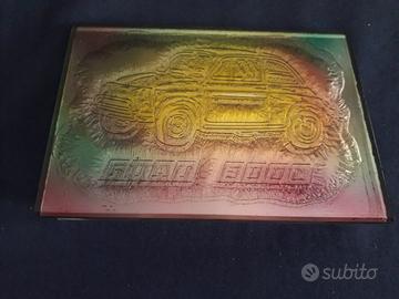 Quadretto targhetta in vetro Fiat 500 L
