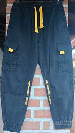 Pantaloni cargo uomo neri e gialli M