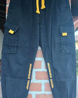 Pantaloni cargo uomo neri e gialli M
