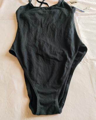 Body danza nero, spalline ad intreccio, L, Capezio