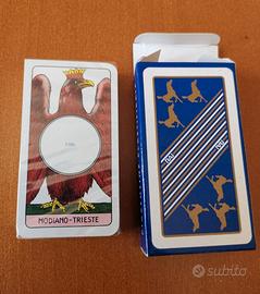 Mazzo di carte piacentine vintage vecchio logo RAI