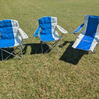 3 sedie da campeggio pieghevoli nuove 