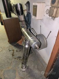 “Canna fumaria inox T + tubo + curva”