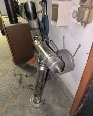 “Canna fumaria inox T + tubo + curva”