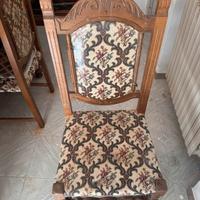 Sedie vintage anni ’60 in legno e stoffa ricamata