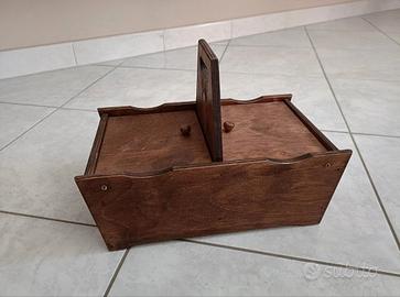 Scatola da cucito in legno anni '80