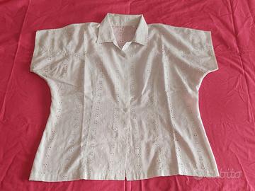 Camicia donna bianca ricamata Taglia M / L